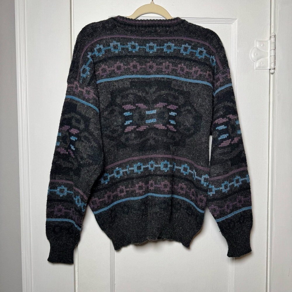 Vintage Expressions International Fisherman Aztec Print Crewneck Sweater Large - Picture 5 of 8